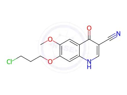 Chemical structure of Bosutinib 4-Hydroxy 7-Chloropropoxy Impurity