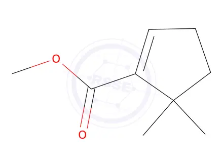 Chemical structure of 1-Cyclopentene-1-carboxylicacid,5,5-dimethyl-,methylester(9CI)