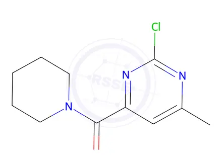 Chemical structure of (2-Chloro-6-methylpyrimidin-4-yl)(piperidin-1-yl)methanone