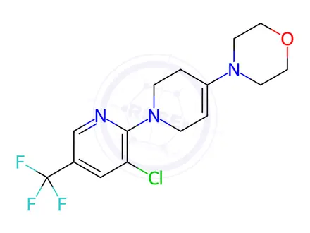 Chemical structure of 4-{1-[3-chloro-5-(trifluoromethyl)-2-pyridinyl]-1,2,3,6-tetrahydro-4-pyridinyl}morpholine