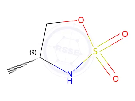 Chemical structure of 1,2,3-Oxathiazolidine, 4-methyl-, 2,2-dioxide, (4R)-