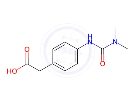 Chemical structure of 2-(4-{[(dimethylamino)carbonyl]amino}phenyl)acetic acid
