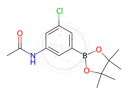 Chemical structure of N-(3-chloro-5-(4,4,5,5-tetramethyl-1,3,2-dioxaborolan-2-yl)phenyl)acetamide
