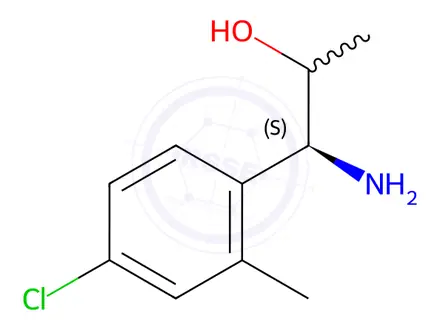 Chemical structure of (1S)-1-amino-1-(4-chloro-2-methylphenyl)propan-2-ol