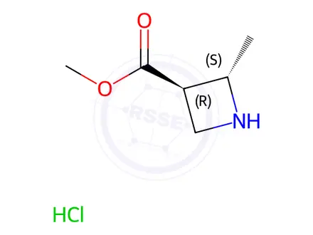 Chemical structure of methyl (2S,3R)-2-methylazetidine-3-carboxylate;hydrochloride
