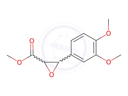 Chemical structure of 2-Oxiranecarboxylic acid, 3-(3,4-dimethoxyphenyl)-, methyl ester