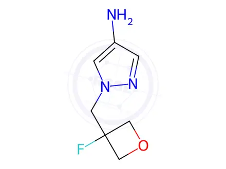 Chemical structure of 1-[(3-fluorooxetan-3-yl)methyl]pyrazol-4-amine