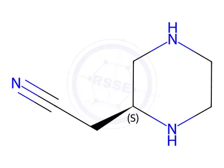 Chemical structure of (S)-2-(Piperazin-2-yl)acetonitrile dihydrochloride