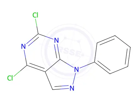 Chemical structure of 4,6-Dichloro-1-phenyl-1H-pyrazolo[3,4-d]pyrimidine