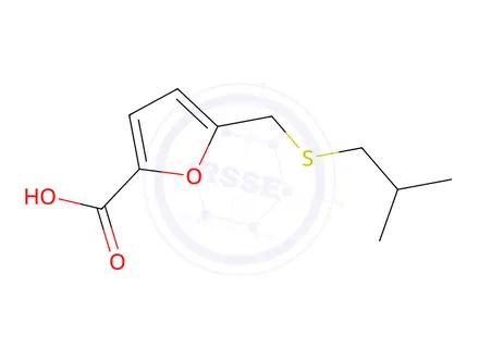 Chemical structure of 5-{[(2-methylpropyl)sulfanyl]methyl}furan-2-carboxylic acid