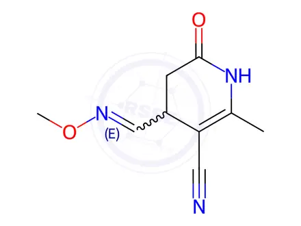 Chemical structure of 4-[(1E)-(Methoxyimino)methyl]-2-methyl-6-oxo-1,4,5,6-tetrahydropyridine-3-carbonitrile