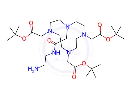 Chemical structure of 2-Aminoethyl-mono-amide-DOTA-tris(tBu ester)
