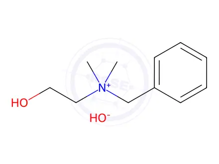 Chemical structure of benzyl(2-hydroxyethyl)dimethylammonium hydroxide