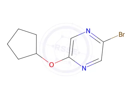 Chemical structure of 2-Bromo-5-(cyclopentyloxy)pyrazine