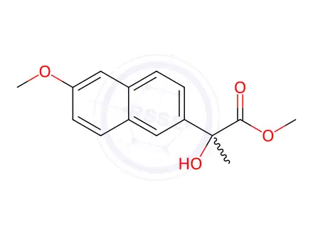 Chemical structure of A-Hydroxy-6-methoxy-α-methyl-2-naphthaleneacetic acid methyl ester