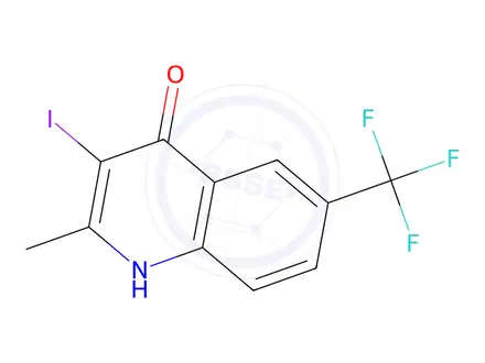 Chemical structure of 3-Iodo-2-methyl-6-(trifluoromethyl)quinolin-4(1H)-one