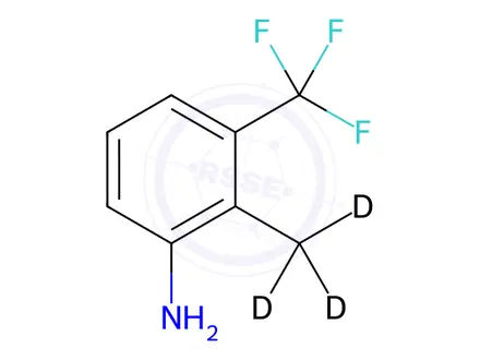 Chemical structure of 3-Trifluoromethyl-2-methylaniline-d3