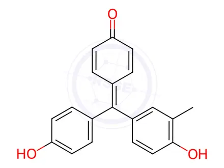 Chemical structure of 4-[(4-hydroxy-3-methylphenyl)(4-hydroxyphenyl)methylene]cyclohexa-2,5-dien-1-one