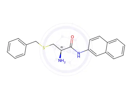 Chemical structure of (R)-2-amino-3-(benzylthio)-N-(naphthalen-2-yl)propanamide