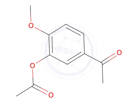Chemical structure of 5-acetyl-2-methoxyphenyl acetate