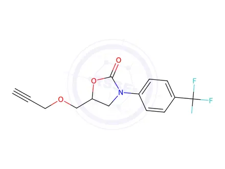 Chemical structure of 5-[(2-Propynyloxy)methyl]-3-[4-(trifluoromethyl)phenyl]-2-oxazolidinone