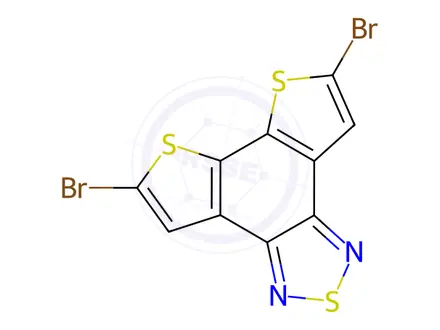 Chemical structure of 5,8-dibromodithieno[3',2':3,4;2'',3'':5,6]benzo[1,2-c][1,2,5]thiadiazole