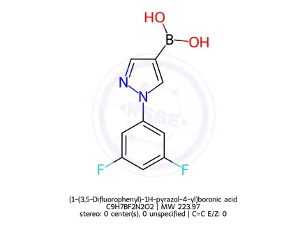 Chemical structure of (1-(3,5-Difluorophenyl)-1H-pyrazol-4-yl)boronic acid