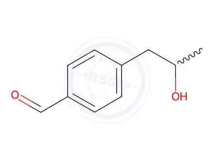Chemical structure of Benzaldehyde, 4-(2-hydroxypropyl)-