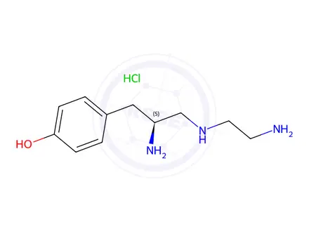 Chemical structure of (S)-4-(2-Amino-3-((2-aminoethyl)amino)propyl)phenol hydrochloride
