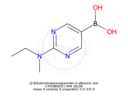 Chemical structure of (2-(Ethyl(methyl)amino)pyrimidin-5-yl)boronic acid