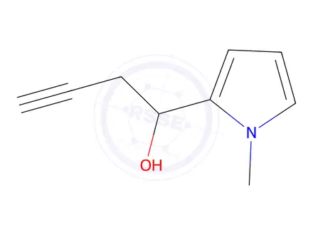 Chemical structure of 1H-Pyrrole-2-methanol,1-methyl-alpha-2-propynyl-(9CI)