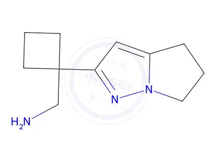 Chemical structure of (1-(5,6-Dihydro-4H-pyrrolo[1,2-b]pyrazol-2-yl)cyclobutyl)methanamine