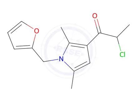 Chemical structure of 2-Chloro-1-[1-(furan-2-ylmethyl)-2,5-dimethyl-1h-pyrrol-3-yl]propan-1-one