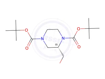 Chemical structure of (S)-1,4-Di-Boc-2-(hydroxymethyl)piperazine