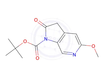 Chemical structure of tert-Butyl 5-methoxy-2-oxo-2,3-dihydro-1H-pyrrolo[2,3-c]pyridine-1-carboxylate