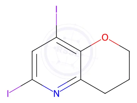 Chemical structure of 6,8-Diiodo-3,4-dihydro-2h-pyrano[3,2-b]pyridine