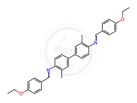 Chemical structure of N,N'-bis(4-ethoxybenzylidene)-3,3'-dimethyl-4,4'-biphenyldiamine