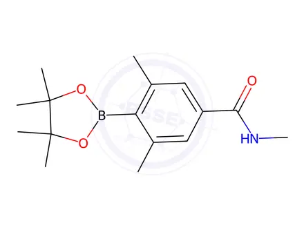 Chemical structure of N,3,5-Trimethyl-4-(4,4,5,5-tetramethyl-1,3,2-dioxaborolan-2-yl)benzamide