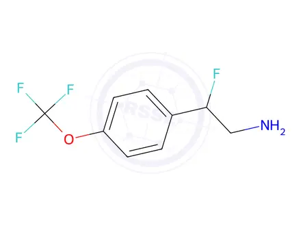 Chemical structure of 2-Fluoro-2-[4-(trifluoromethoxy)phenyl]ethan-1-amine