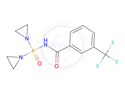Chemical structure of N-[Bis(1-aziridinyl)phosphinyl]-m-(trifluoromethyl)benzamide