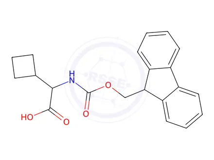 Chemical structure of 2-((((9H-Fluoren-9-yl)methoxy)carbonyl)amino)-2-cyclobutylacetic acid