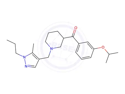 Chemical structure of (3-Isopropoxyphenyl)(1-((5-methyl-1-propyl-1H-pyrazol-4-yl)methyl)piperidin-3-yl)methanone