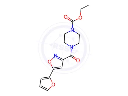 Chemical structure of Ethyl 4-(5-(furan-2-yl)isoxazole-3-carbonyl)piperazine-1-carboxylate