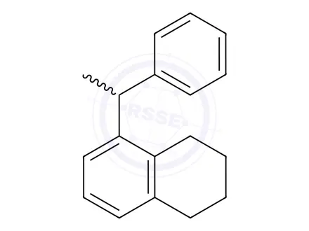 Chemical structure of Naphthalene, 1,2,3,4-tetrahydro-5-(1-phenylethyl)-
