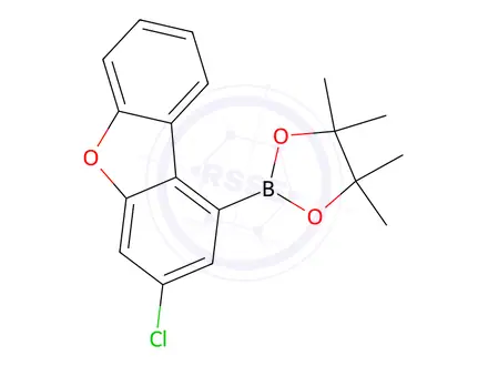 Chemical structure of Dibenzofuran, 3-chloro-1-(4,4,5,5-tetramethyl-1,3,2-dioxaborolan-2-yl)-