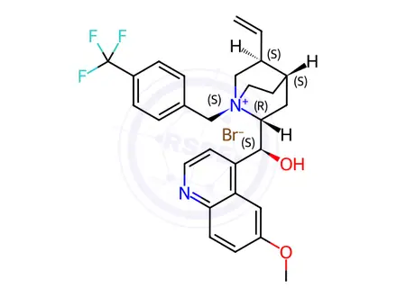 Chemical structure of (1S,2R,4S,5S)-2-((S)-hydroxy(6-methoxyquinolin-4-yl)methyl)-1-(4-(trifluoromethyl)benzyl)-5-vinylquinuclidin-1-ium bromide(WXC02415)
