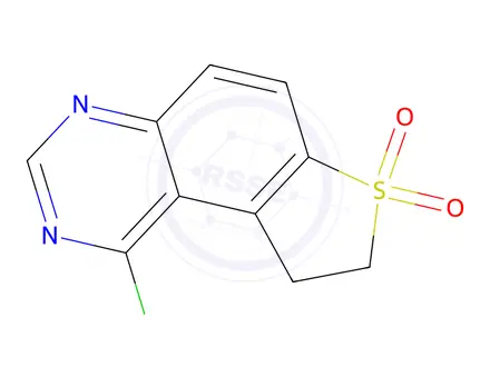 Chemical structure of 1-Chloro-8,9-dihydrothieno[3,2-f]quinazoline 7,7-dioxide