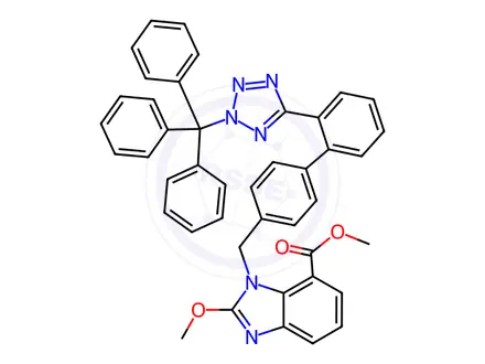 Chemical structure of Candesartan Methyl Ester N2-Trityl Methoxy Analog