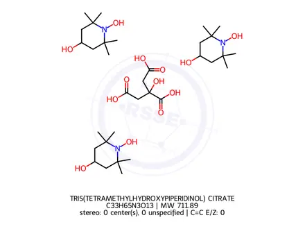 Chemical structure of TRIS(TETRAMETHYLHYDROXYPIPERIDINOL) CITRATE