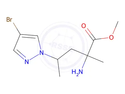 Chemical structure of Methyl 2-amino-4-(4-bromo-1h-pyrazol-1-yl)-2-methylpentanoate